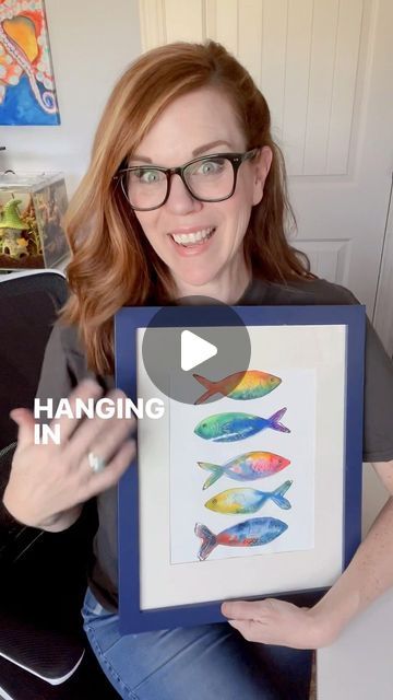 Andrea Nelson on Instagram: "You don’t have to be a professional artist to make hangupable art! #fishart #easyart #easywatercolor #watercolortutorial #learnwatercolor…" Watercolor Funny Animals, Simple Drawing Watercolor, Andrea Nelson Art Watercolor, Simple Watercolour Ideas, Easy Watercolor Ideas For Beginners, Watercolor Painting For Kids, Simple Watercolors, Watercolor Rocks, Watercolor Birds Tutorial