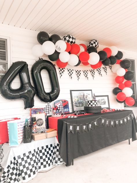 Car theme, classic car birthday, 40th birthday Audi Birthday Party, Birthday Car Theme Decorations, Vintage Car Theme Birthday, Classic Car Party Ideas, Car Themed Sweet 16, 50th Birthday Party Ideas For Men Car Theme, Vintage Car Themed Birthday Party For Men, Classic Car Decorations Party, Car Birthday Party For Men