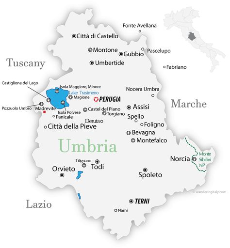 Map of Umbria showing towns and villages to visit Umbria Italy Travel, Italy Regions, Tuscany Map, Venice Map, Italy Holiday, Usa Places To Visit, Wine Map, Road Trip Map, Italy Wine