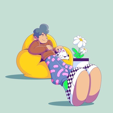 Chill with pet illustration | Premium Vector #Freepik #vector #relax #leisure #relaxing #domestic Relax Cartoon, Chill Illustration, Relaxing Illustration, Pet Illustration, Iconic Photos, Flat Illustration, Vector Photo, Premium Vector, Graphic Resources