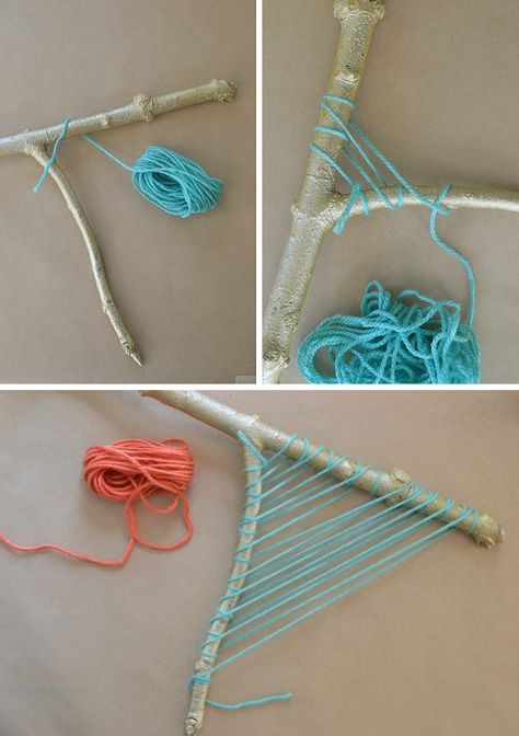 Twig Weaving, Branch Weaving, فن النسيج, Weaving Loom Diy, Bobin Dantel, Weaving Tutorial, Art Bar, Stick Art, Diy Weaving