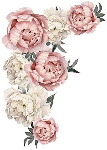 Removable Wall Art, Adhesive Wall Art, Flower Wall Decals, Soyut Sanat Tabloları, Nursery Decals, Peony Rose, Flower Wall Stickers, Background Decoration, Wall Stickers Home