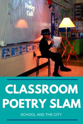 Host a Poetry Slam in Your Elementary Classroom (blog post by School and the City) Poetry Slam For Kids Classroom, Poetry Slam Aesthetic, Poetry Classroom, Theater Classroom, Poetry Party, Poetry Cafe, Student Goals Bulletin Board, Poetry Night, Performance Poetry