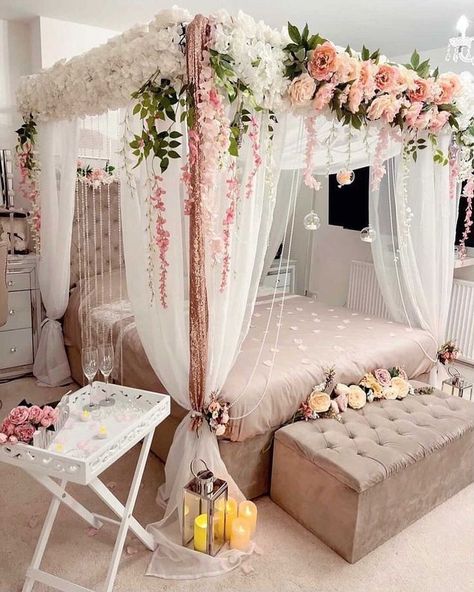 Wedding Room Decoration Ideas 2022 | Bridal Bad Room Decoration Ideas | Wedding bedroom decoration Bridal Room Decor, Wedding Night Room Decorations, Rooms Decoration, Romantic Room Decoration, Wedding Room Decorations, Wedding Bed, Wedding Bedroom, Brides Room, Beautiful Bedroom Decor