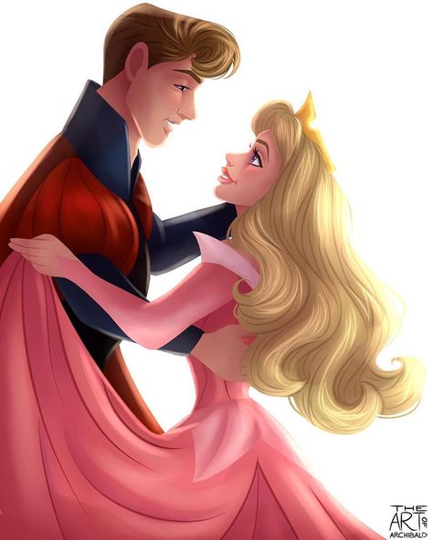 Aurora & Phillip (Drawing by ArtOfArchibald @Facebook) #SleepingBeauty Disney Princes, Princesa Disney Aurora, The Swan Princess, Art Harry Potter, Aurora Disney, Disney Princess Aurora, Disney Princesses And Princes, Prințese Disney, Disney Sleeping Beauty