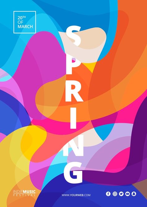 Color Festival Poster, Abstract Illustration Art, Art Festival Poster, Abstract Colorful Art, Free Psd Poster, Spring Poster, Spring Abstract, Colorful Festival, Posters Conception Graphique