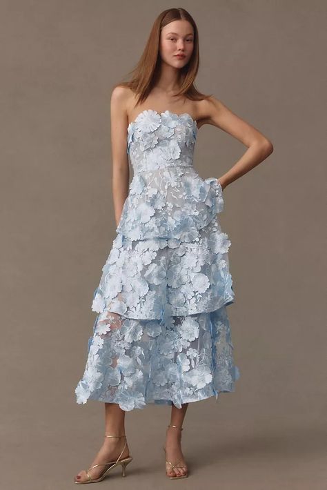 Bridal Shower Dresses for the Bride | Anthropologie Midi Dress Wedding Guest Winter, Luxury Wedding Guest Dress, Mother Of The Bride Dresses Floral, Mother Of The Bride Floral Dress, Bridgerton Bridesmaid Dresses, Spring Black Tie Wedding Guest Dress, Shower Dresses For Guest, Wedding Shower Dress For Bride, Rehearsal Dinner Guest Outfit