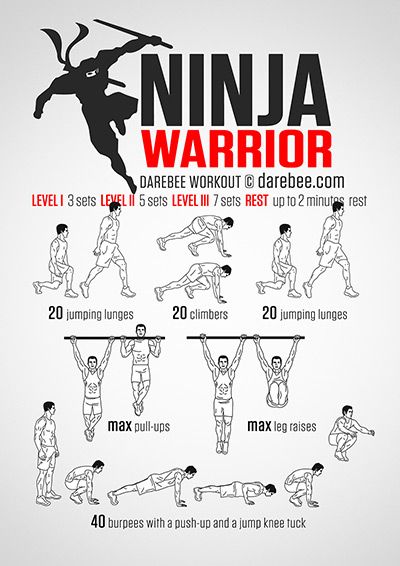 Ninja Warrior Workout Ninja Warrior Workout At Home, Ninja Warrior Workout, Ninja Workout, Assassins Workout, Hero Workouts, Fighter Workout, Superhero Workout, Ninja Training, Trening Sztuk Walki