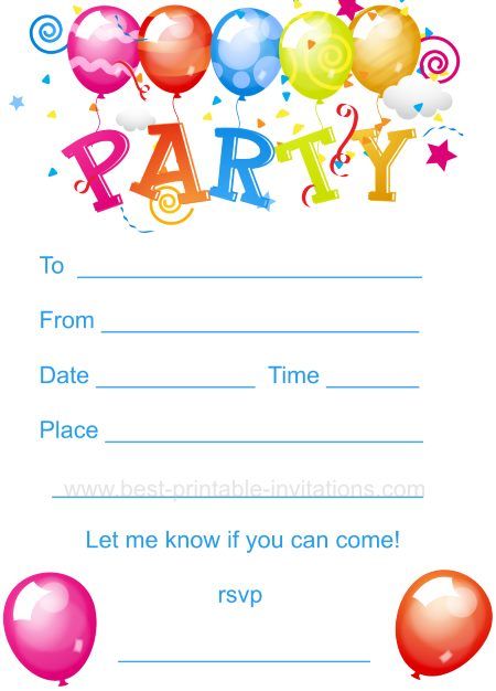 Printable Kids Birthday Party Invites - Free invitations from www.best-printable-invitations.com Free Party Invitations, Birthday Party Invitation Wording, Free Printable Birthday Invitations, Printable Invitation Templates, Free Invitation Templates, Birthday Party Invitation Templates, Free Printable Invitations, Party Invitations Printable, Boy Birthday Invitations