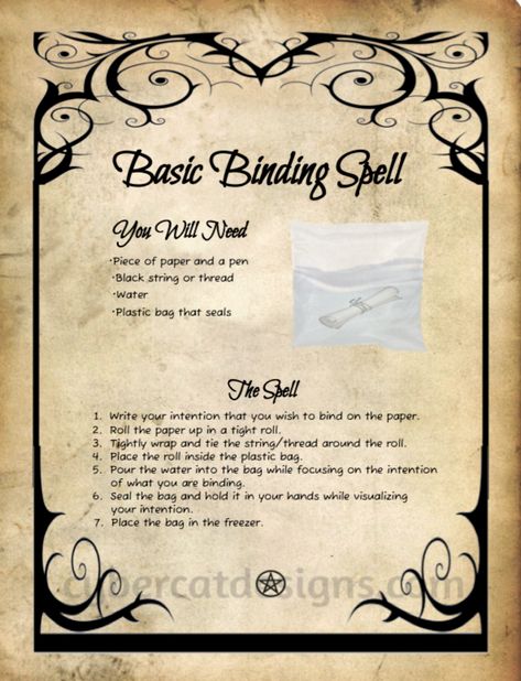 Basic Binding Spell | Book of Shadows Binding Spell, Halloween Spell Book, Banishing Spell, Witchcraft Spells For Beginners, Spells For Beginners, Easy Spells, Wiccan Symbols, Witch Spirituality, Wiccan Magic