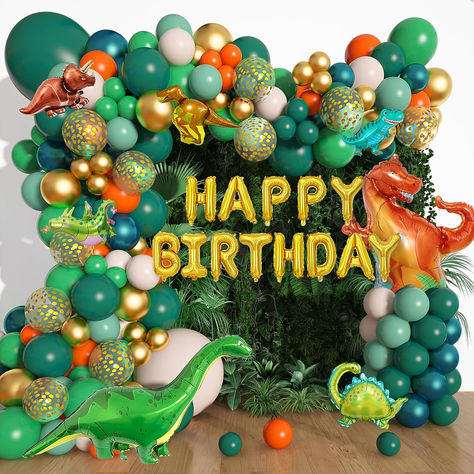 167Pcs Dinosaur Balloons Arch Garland Kit, Sage Green Orange 8Pcs Dino Foil Balloons Happy Birthday Balloon for Jungle Safari Dinosaur Themed Party Baby Shower Decorations Supplies Kids Boys #ad #dino #dinos #dinoparty #dinosaur #dinosaurbirthday #dinosaurbirthdayparty #dinosaurbirthdaypartysupplies #birthdaypartythemes #boysbirthdaypartyideas #boysbirthdayparty 4th Birthday Party For Boys, 3rd Birthday Party For Boy, Dinosaur Themed Party, Dinosaur Birthday Decorations, Balloons Happy Birthday, Happy Birthday Foil Balloons, 2nd Birthday Party For Boys, Balloons Arch, Dinosaur Birthday Party Decorations