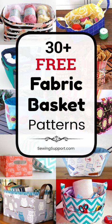 Sew Ins, Sew Tips, Basket Patterns, Fabric Basket Tutorial, Fabric Storage Baskets, Fabric Basket, Fabric Boxes, Beginner Sewing Projects Easy, Leftover Fabric