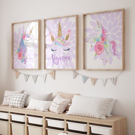 Girls Bedroom Unicorn, Unicorn Rooms, Unicorn Bedroom Decor, Rainbow Bedroom, Unicorn Room Decor, Unicorn Room, Unicorn Bedroom, Toddler Bedroom Girl, Girls Wall Decor