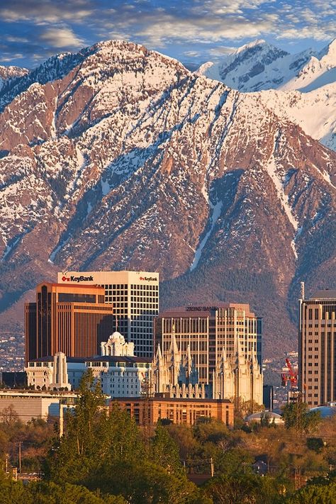 Salt Lake City Skyline - Utah Salt Lake City, Salt Lake City Skyline, Salt Lake City Utah, Jeju, Aruba, City Skyline, Inspirational Pictures, Barbados, Lake City