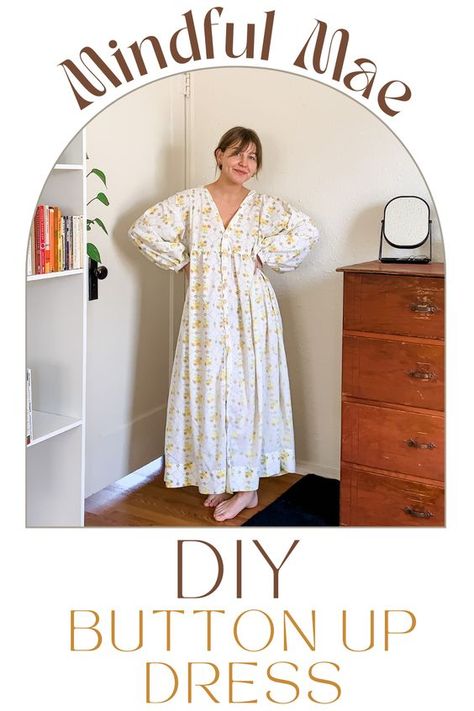 Using Clothes To Make A Pattern, Sewing Dress Inspiration, Sewing Button Up Shirts, Smock Sewing Pattern, Christy Dawn Dress Sewing Pattern, Vintage Top Sewing Pattern, Sewing Pattern Free Dress, Diy Sheet Dress, Easy Cotton Dress Pattern