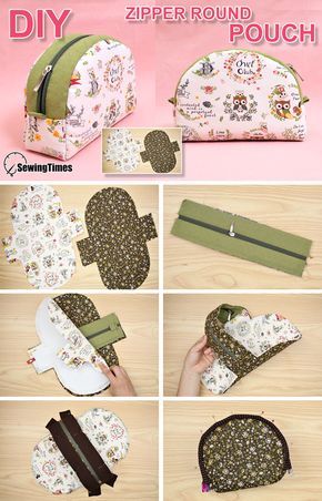 Diy Pouch Bag, Makeup Bag Pattern, Round Pouch, Coin Purse Pattern, Folded Fabric Ornaments, Pouch Diy, Pouch Sewing, Diy Bags Patterns, Pouch Tutorial