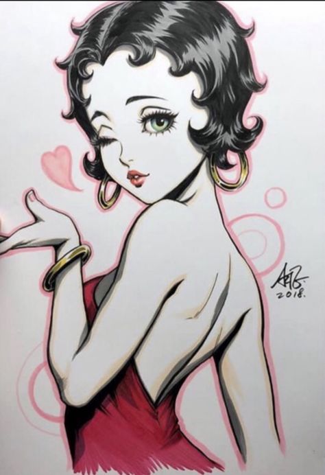Betty Boop Tattoos, Dibujos Pin Up, Dope Cartoons, Betty Boop Cartoon, Betty Boop Art, Betty Boop Pictures, Dope Cartoon Art, Chicano Art, Poses References
