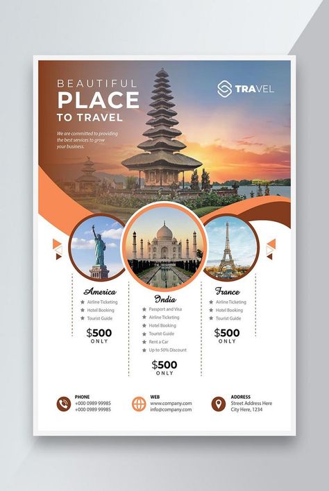 Travel Flyer Design, Travel Brochure Design, Travel Flyer, Holiday Flyer Template, Europa Park, Flyers Design, Travel Poster Design, Flyer Design Inspiration, Flyer And Poster Design