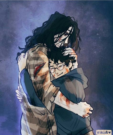 Harry Potter & Sirius Black😭😭💔 Art by Viria Fanart Harry Potter, Harry Potter Sirius, Art Harry Potter, Tapeta Harry Potter, Harry Potter Poster, Buku Harry Potter, Desenhos Harry Potter, Harry Potter Comics, Images Harry Potter