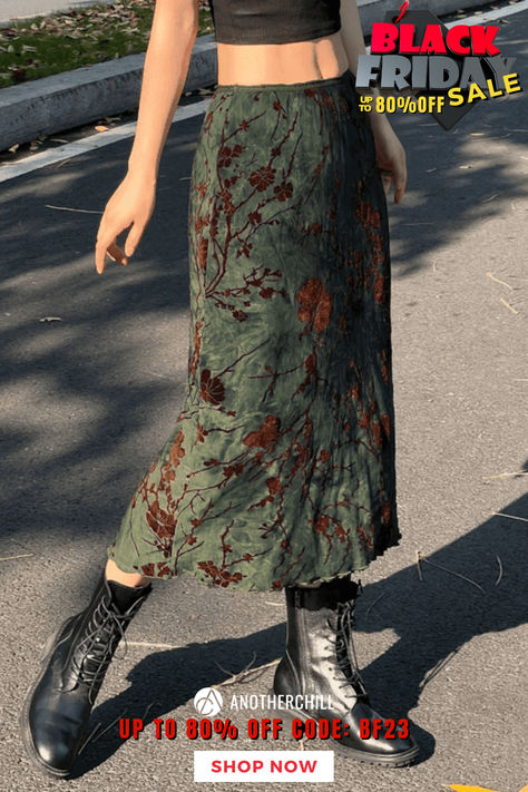 To find out about the Mesh Lining Vintage Floral Midi Skirt at ANOTHERCHILL, part of our latest Women Skirts ready to shop online today! Midi Skirt Green, Y2k Inspired Outfit, Feminine Looks, Vintage Vacation, Street Y2k, Vacation Aesthetic, Kleidung Diy, Streetwear Y2k, Fairy Grunge
