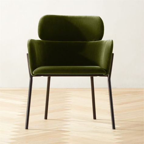 CB2 - Design Trade 2022 Lookbook - Azalea Green Velvet Dining Armchair Green Velvet Dining Chairs, Green Velvet Chair, Brown Dining Chairs, Green Dining Chairs, Brown Chair, Velvet Dining Chair, Chair Options, Black Dining Chairs, Green Furniture