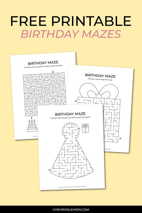 Free printable birthday mazes Birthday Activities Kids, Printable Mazes, Printable Games For Kids, Happy Brithday, Printable Ideas, Birthday Activities, Birthday Party Activities, Educational Activities For Kids, Printable Activities For Kids