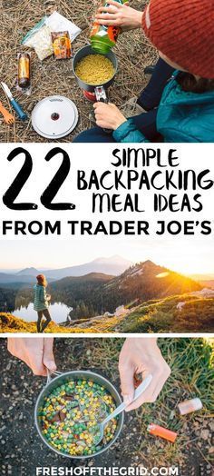 Trader Joe's has some of the best backpacking food! We show you how to mix and match ingredients to create 22 different easy backpacking meal ideas. Backpacking Food, Backpacking Tips, Backpack Meals, Best Backpacking Food, Backpacking Meals, Tent Camping Hacks, Hiking Food, Backcountry Camping, Campfire Cooking