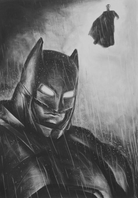 Batman vs superman Charcoal drawing The Batman Drawing, Superman Sketch, Charcoal Sketching, Superman Drawing, Batman Sketch, Sketch Charcoal, Batman Drawing, Charcoal Sketch, Batman The Dark Knight