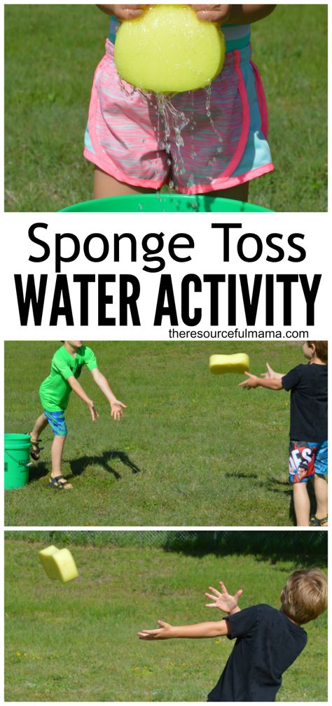 This sponge toss water activity is a great way for kids or adults to cool off this summer. It's super easy and inexpensive to put together and works great for group or family activities. School Age Activities, Kitty Party Games, Summer Camp Activities, Water Activity, Summer Fun For Kids, Fun Summer Activities, Water Games, Water Party, Summer Water