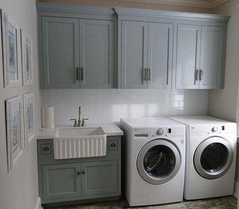 Obtain wonderful ideas on "laundry room storage small". They are on call for you on our website. Farmhouse Laundry Room Ideas, Modern Farmhouse Laundry Room, Grey Laundry Rooms, Laundry Room Storage Shelves, Small Laundry Room Organization, Basement Laundry Room, Room Storage Diy, Basement Laundry, Laundry Room Renovation