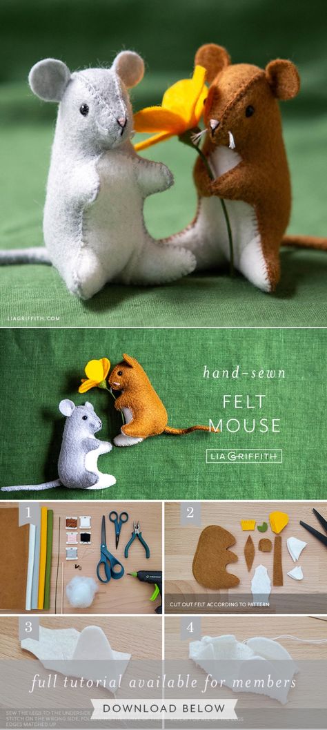 Sewing Mouse Pattern, Mouse Toy Pattern, Felt Animals Template, Felt Templates Animal, Tiny Animal Sewing Patterns, Diy Mouse Stuffed Animal, 3d Felt Animals Free Pattern, Felt Hamster Pattern, Sew Mouse Pattern Free