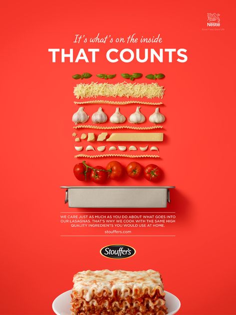 Stouffer's Recipe Deconstructions on Behance Pasta Creative Ads, Deconstructed Food, Art Director Portfolio, Recipe Graphic, Director Portfolio, School Advertising, Good Advertisements, Deli Meats, Food Advertising