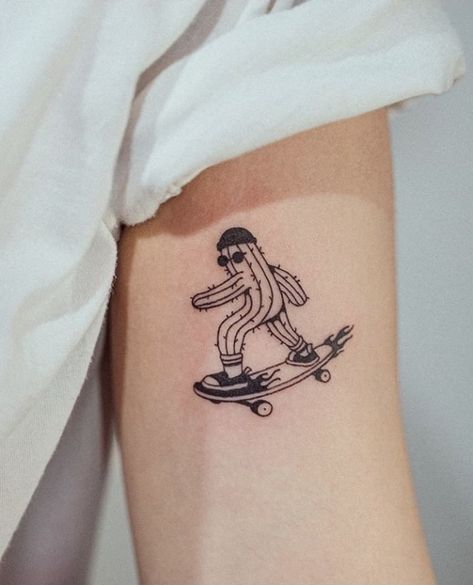 Funny Small Tattoos, Dumbest Tattoos, Small Black Tattoos, Hals Tattoo Mann, Skateboard Tattoo, Basic Tattoos, Grunge Tattoo, Tattoo Hals, Doodle Tattoo