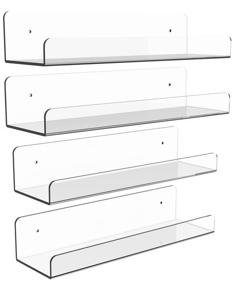 PRICES MAY VARY. You can have: 4 transparent 15 inch x 4.3 inch x 3 inch of clear floating shelf. We are also equipped with screws and traceless glue, which gives you a double choice without damaging your wall. You can install them according to your preferences. Multifunctional: the floating shelf is very suitable for displaying small toys, such as car collection, Funko pop figures, shopkins, works of art, albums, photos, children's books, toy collections, spices, etc. it can also be used as a s Funko Pop Storage, Lego Display Ideas Shelves, Funko Shelves, Funko Pop Display Shelves, Figurine Display Ideas, Wall Ledge Shelf, Kids Wall Shelves, Funko Pop Shelves, Bookshelf For Kids