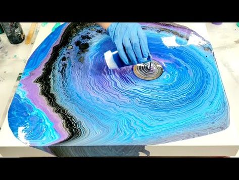 Diy Resin River Table, Painted Kitchen Tables, Diy Table Top, Table Centerpieces Diy, Epoxy Table Top, Ikea Table, Diy Side Table, Acrilic Paintings, Flow Painting