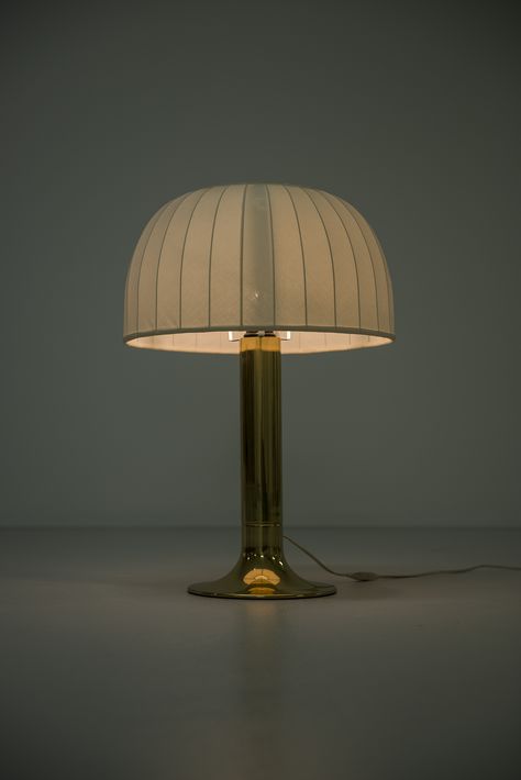 Hans-Agne Jakobsson table lamps in brass at Studio Schalling Midcentury Cabinet, Vinyl Table, Tambour Door, Lamp Desk, Bedroom Lamp, Lampe Decoration, Lamp Bedroom, Lampe Design, Elegant Furniture