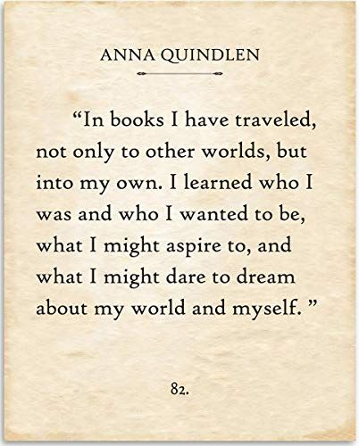 Anna Quindlen - In Books I Have Traveled - 11x14 Unframed Typography Book Page Print - Great Gift for Book Lovers,#Unframed, #Traveled, #Anna, #Quindlen Reading Quotes, Book Page Poster, Typography Book, Dream About Me, What A Wonderful World, Library Decor, Quotes For Book Lovers, Lovers Gifts, Home School