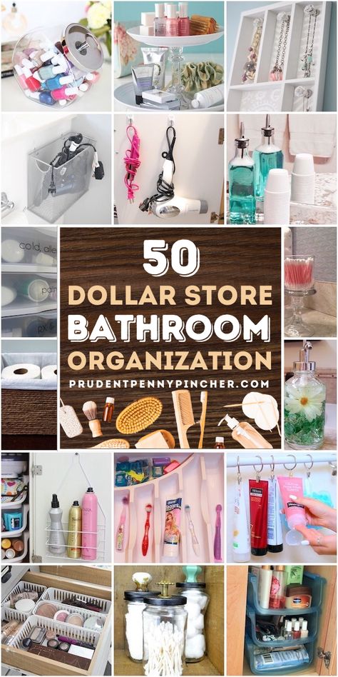 Organize your bathroom on a budget with these dollar store bathroom organization ideas. From under the sink organizing ideas to closet storage hacks, there are plenty easy DIY projects to choose from. Organisation, Organizing Under Bathroom Sink, Organize Under Bathroom Sink, Fridge Organization Dollar Store, Under Bathroom Sink Storage, Under Sink Organization Bathroom, Small Fridge Organization, Under Bathroom Sink Organization, Dollar Store Bathroom Organization