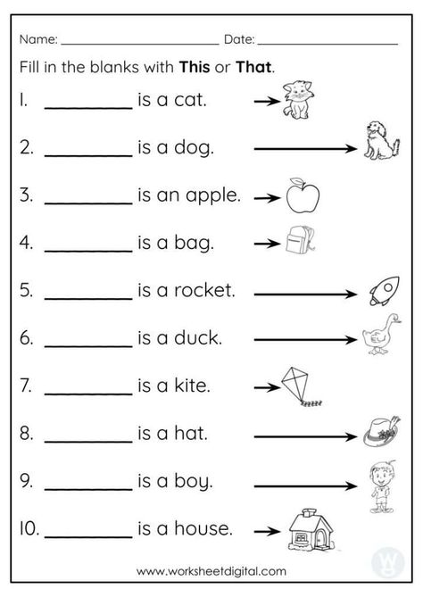 Grammar Worksheets For 1st Grade, This Or That Worksheet, 1st Class English Worksheet, Grade 1 English Worksheets For Kids, Class 1 English Worksheets, Ukg Worksheet, Singular Noun, Personal Pronouns Worksheets, Grade 1 English