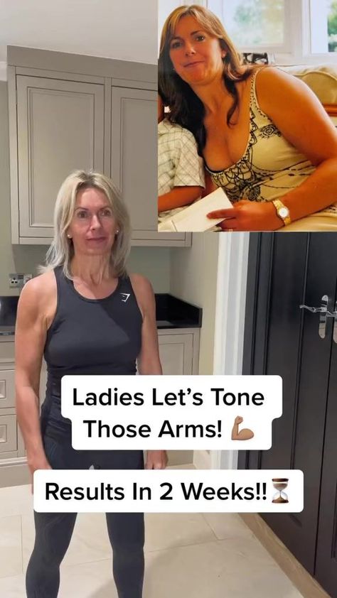 Bat wings? Get rid of them fast! I toned my arms in my 50s, so it’s not too late for you! #fitness #weightloss #loseweight #beginnerworkout #homeworkout #over40 #bodytransformation #tonedarms | Petra Genco | Dee McGhee · Work Work Work Flabby Arm Workout, Arm Toning Exercises, Arm Workout Women, Back Fat Workout, Basic Workout, Workout Without Gym, Formda Kal, Bodyweight Workout Beginner, Beginner Workout