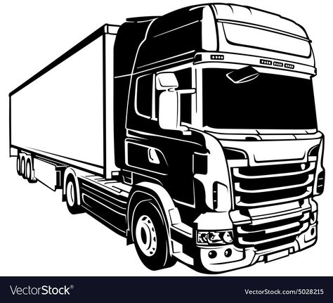 Truck Illustration, Logo Illustration Design, Wolf Silhouette, Banner Drawing, Trailer Images, Mercedes Truck, Trailer Truck, Outline Illustration, Truck Trailer