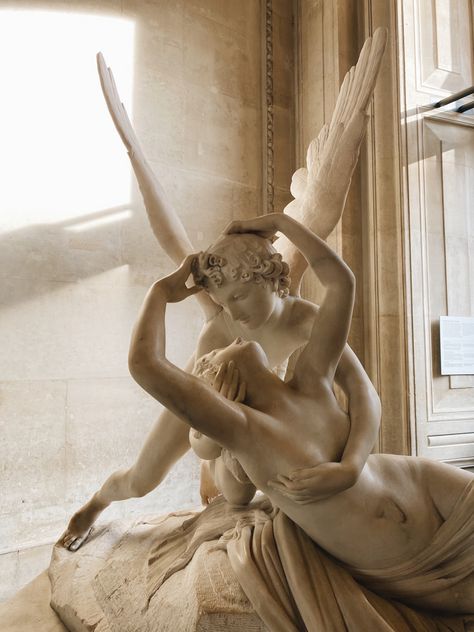 Kissing Statues Sculpture, Cupid And Psyche Sculpture, Cupid And Psyche Statue, Cupid Core, Cupid Sculpture, Psyche Revived By Cupid's Kiss, Cupid Statue, Cupid Aesthetic, Cupid Psyche