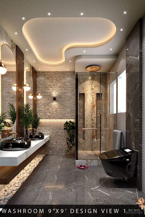 Modern washroom design on Behance Modern Washroom Design, Washroom Tiles Design, Luxury Ceiling Design, Modular Bathrooms, Fancy Bathroom, Washroom Decor, Washroom Design, Bathroom Decor Luxury, Bad Inspiration