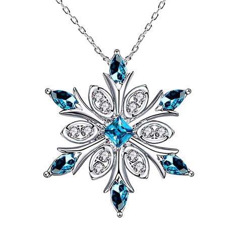 Blue Sapphire Necklace, Snowflake Pendant, Cheap Necklaces, Crystal Snowflakes, Geometric Necklace, Sapphire Necklace, Necklace Online, Anklet Jewelry, Pride Shirts