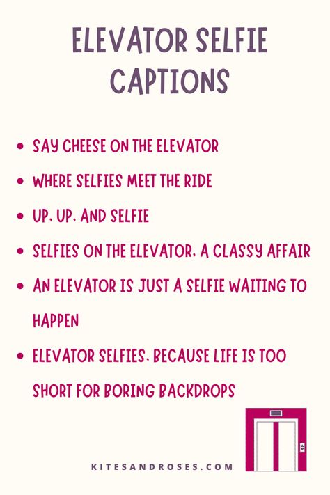 Looking for elevator selfie captions? Here are the sayings and quotes that’ll elevate your instagram feed. Hilarious Quotes, Elevator Instagram Captions, Elevator Quotes, Stair Quotes, Elevator Selfie, Post Captions, Instagram Post Captions, Insta Caption, Sayings And Quotes