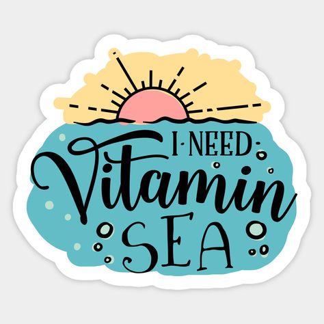 I Need Vitamin Sea design for beach lover -- Choose from our vast selection of stickers to match with your favorite design to make the perfect customized sticker/decal. Perfect to put on water bottles, laptops, hard hats, and car windows. Everything from favorite TV show stickers to funny stickers. For men, women, boys, and girls. Senior Jacket, Senior Jackets, I Need Vitamin Sea, Lover Sticker, Sea Design, Vitamin Sea, Beach Lover, Beach Lovers, Car Windows