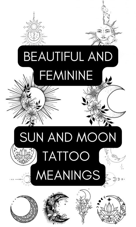 Lotus Best Friend Tattoo, Sun And Moon Mini Tattoo, Sun Moon Meaning, Ladies Tatoos Inspiration, Son Moon And Stars Tattoo, Meaning Of Sun And Moon Tattoo, Tattoos For Mothers Meaningful, Sun Moon And Stars Tattoo Meaning, Sun And Moon Tattoo Designs For Women