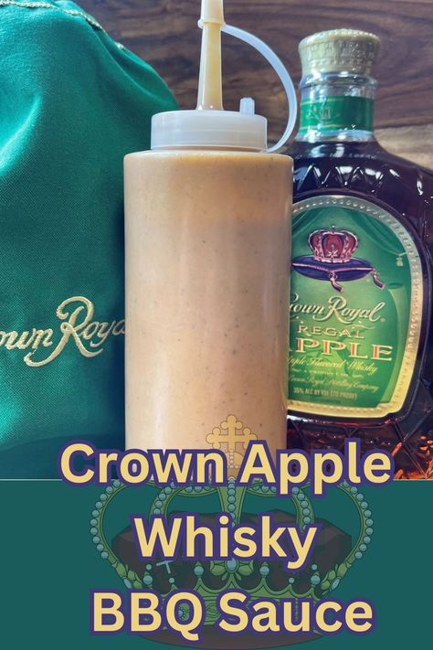 Crown apple whisky bbq sauce is unlike the bbq sauces you will find in the grocery aisles. This sauce has a sweet apple flavor that has a warmth to it from the whisky and chili pepper. #joshscookhouse #applewhiskybbqsauce #bbqsauce #homemadebbqsauce #bbqsaucerecipe Apple Bourbon Bbq Sauce, Whisky Bbq Sauce Recipe, Whiskey Apple Wings, Apple Bbq Sauce Recipe, Smoked Bbq Sauce, Home Made Bbq Sauce, Crown Apple, Bbq Sauce Homemade Easy, Apple Whiskey