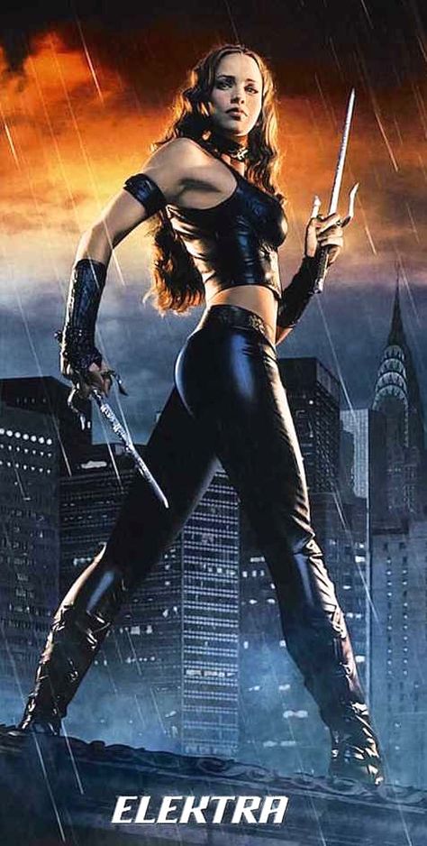 N°10 - Daredevil - 2003 - Jennifer Garner as Elektra Natchios Daredevil 2003, Jennifer Garner Elektra, Batman And Robin 1997, Marvel Elektra, Daredevil Elektra, Thunder Cats, Elektra Natchios, Marvel Movie Posters, Harley Queen