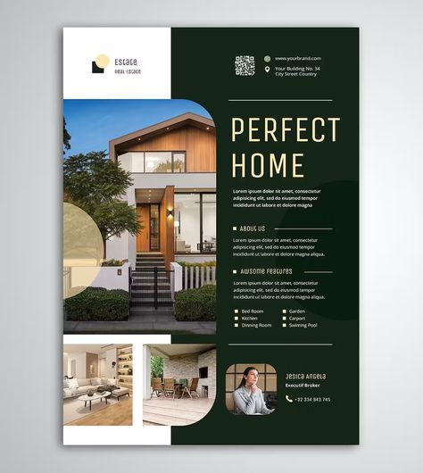 Home Property Flyer Template PSD Airbnb Flyer Design, Apartment Flyers Marketing, Airbnb Poster Design, Apartment Flyer Design, House For Rent Poster, Marketing Services Flyer, Real Estate Pamphlet Design, Real Easte Posters, House For Sale Poster